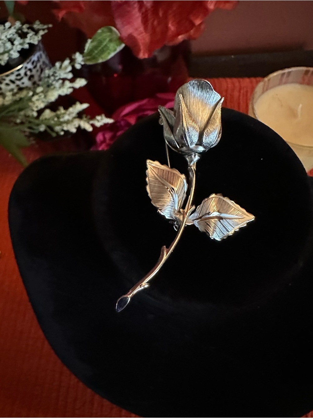 Giovanni Silver Rose Brooch Pin - Elegant Silver Floral Brooch